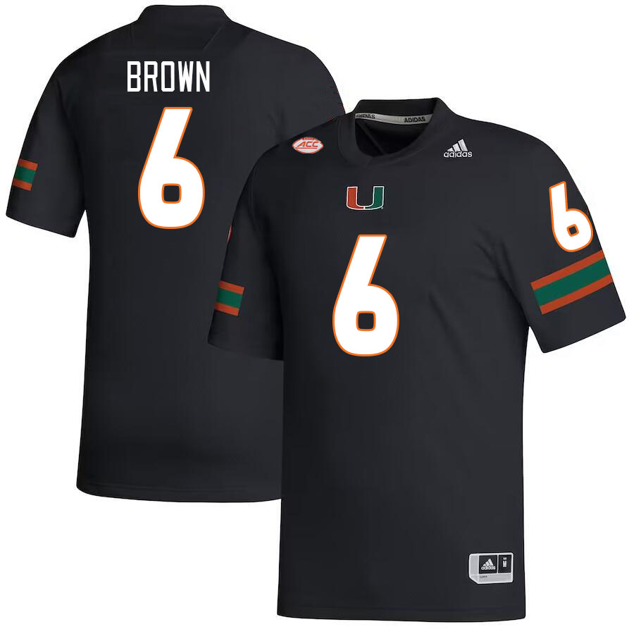Men #6 Damari Brown Miami Hurricanes College Football Jerseys Stitched Sale-Black